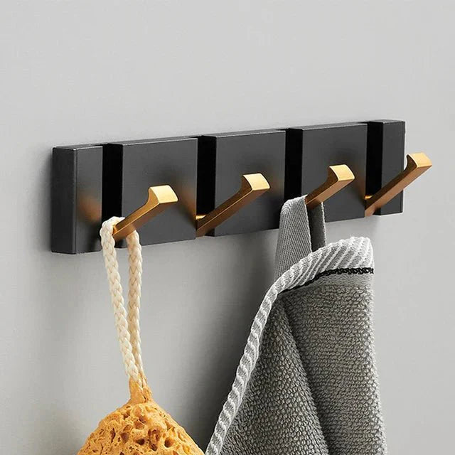 Crochet Mural Pliant en Acier Minimaliste – Élégance Fonctionnelle pour Espaces Modernes Kitchen Accessories Electro Paris Or 4 crochets