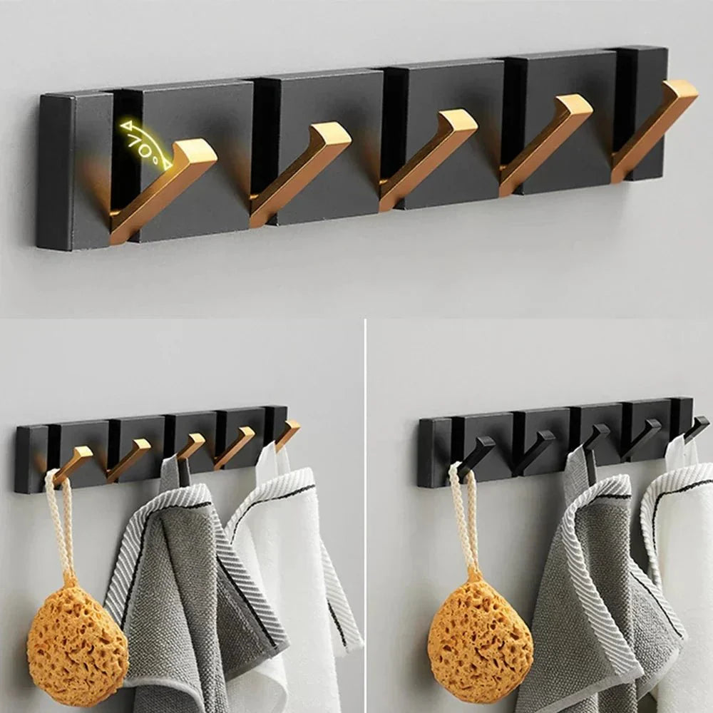 Crochet Mural Pliant en Acier Minimaliste – Élégance Fonctionnelle pour Espaces Modernes Kitchen Accessories Electro Paris Or 5 crochets
