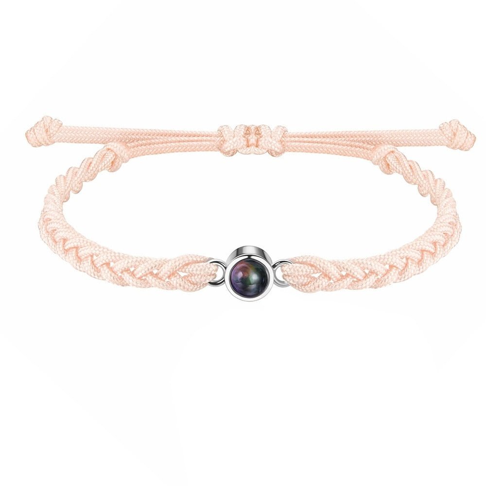 Bracelet Photo Personnalisé Avec Gravure Unique Pour Garder Vos Souvenirs À Votre Poignet Bracelets Electro Paris Rosa / Argent