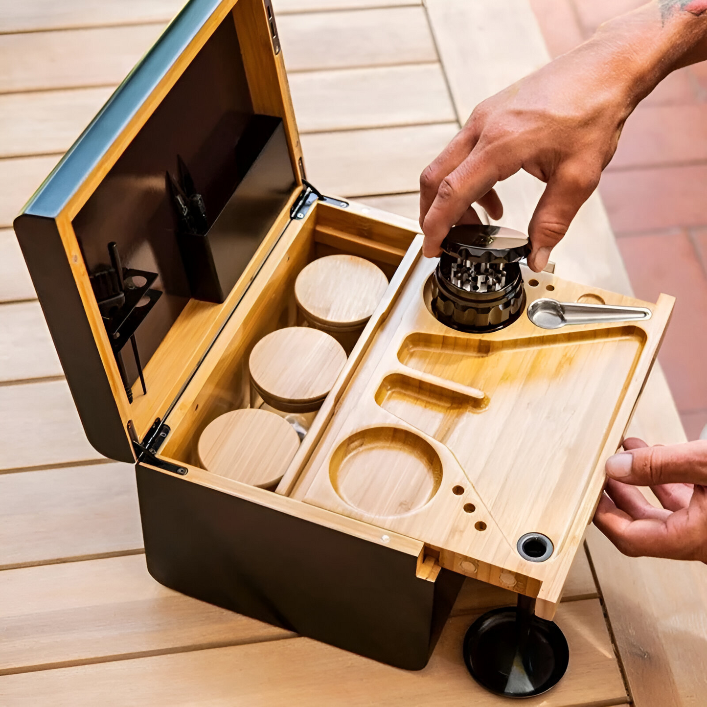 Boîte De Rangement Discrète Et Sécurisée Avec Compartiments Et Accessoires Pour Une Organisation Parfaite Stash Box Storage Set Electro Paris