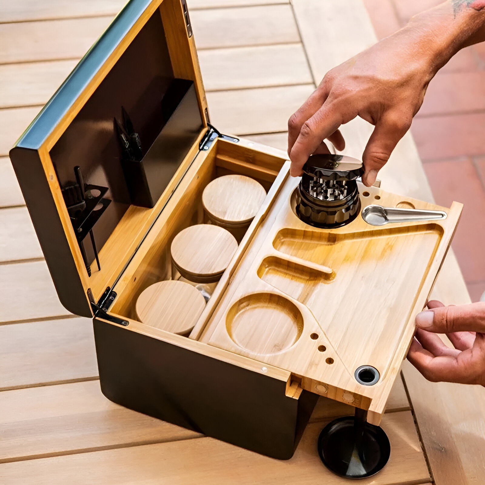 Boîte De Rangement Discrète Et Sécurisée Avec Compartiments Et Accessoires Pour Une Organisation Parfaite Stash Box Storage Set Electro Paris