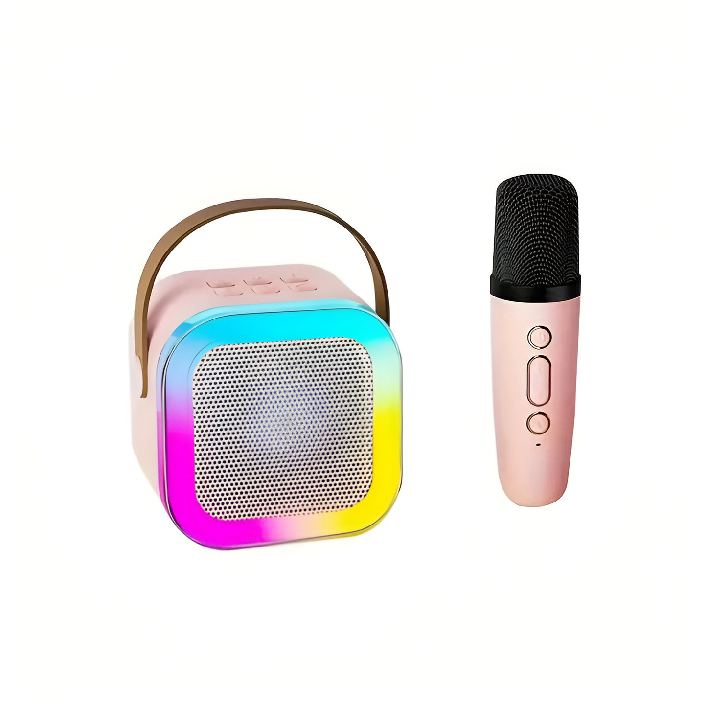 Mini Haut-Parleur – Mini Haut-Parleur Bluetooth Portable Avec Microphone Sans Fil Speaker With Microphone Set Electro Paris Rosa 1 Microphone