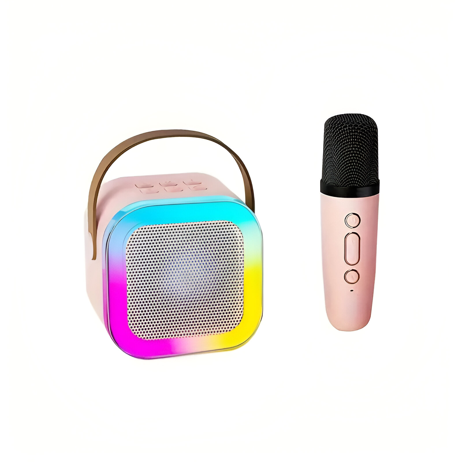 Mini Haut-Parleur – Mini Haut-Parleur Bluetooth Portable Avec Microphone Sans Fil Speaker With Microphone Set Electro Paris Rosa 1 Microphone