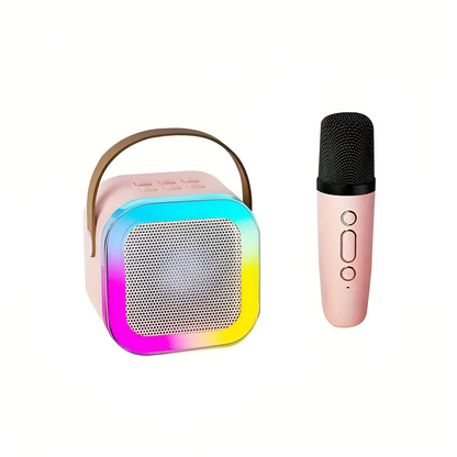 Mini Haut-Parleur – Mini Haut-Parleur Bluetooth Portable Avec Microphone Sans Fil Speaker With Microphone Set Electro Paris Rosa 1 Microphone