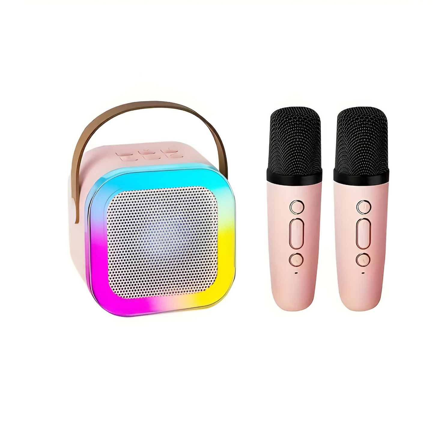 Mini Haut-Parleur – Mini Haut-Parleur Bluetooth Portable Avec Microphone Sans Fil Speaker With Microphone Set Electro Paris Rosa 2 Microphone