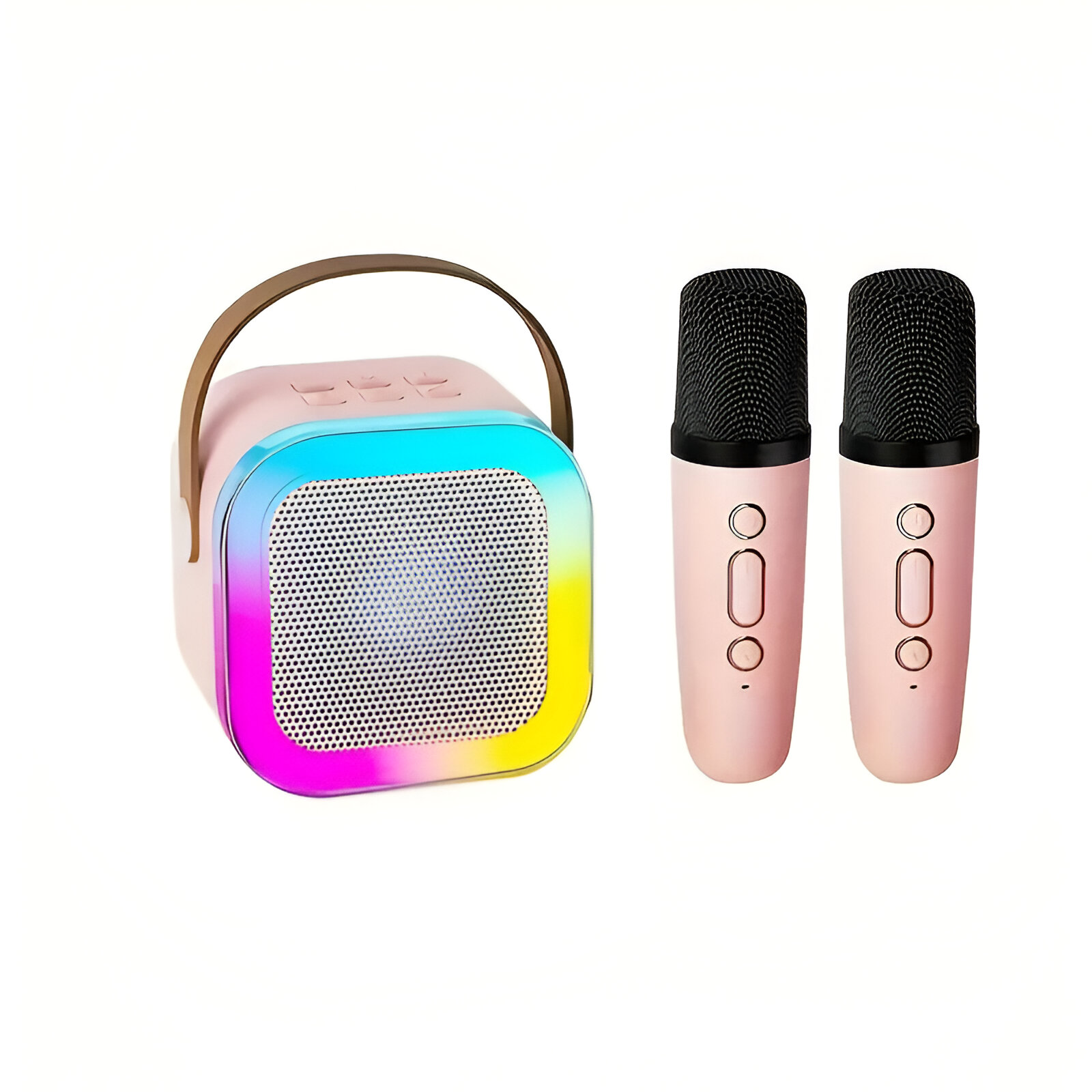 Mini Haut-Parleur – Mini Haut-Parleur Bluetooth Portable Avec Microphone Sans Fil Speaker With Microphone Set Electro Paris Rosa 2 Microphone