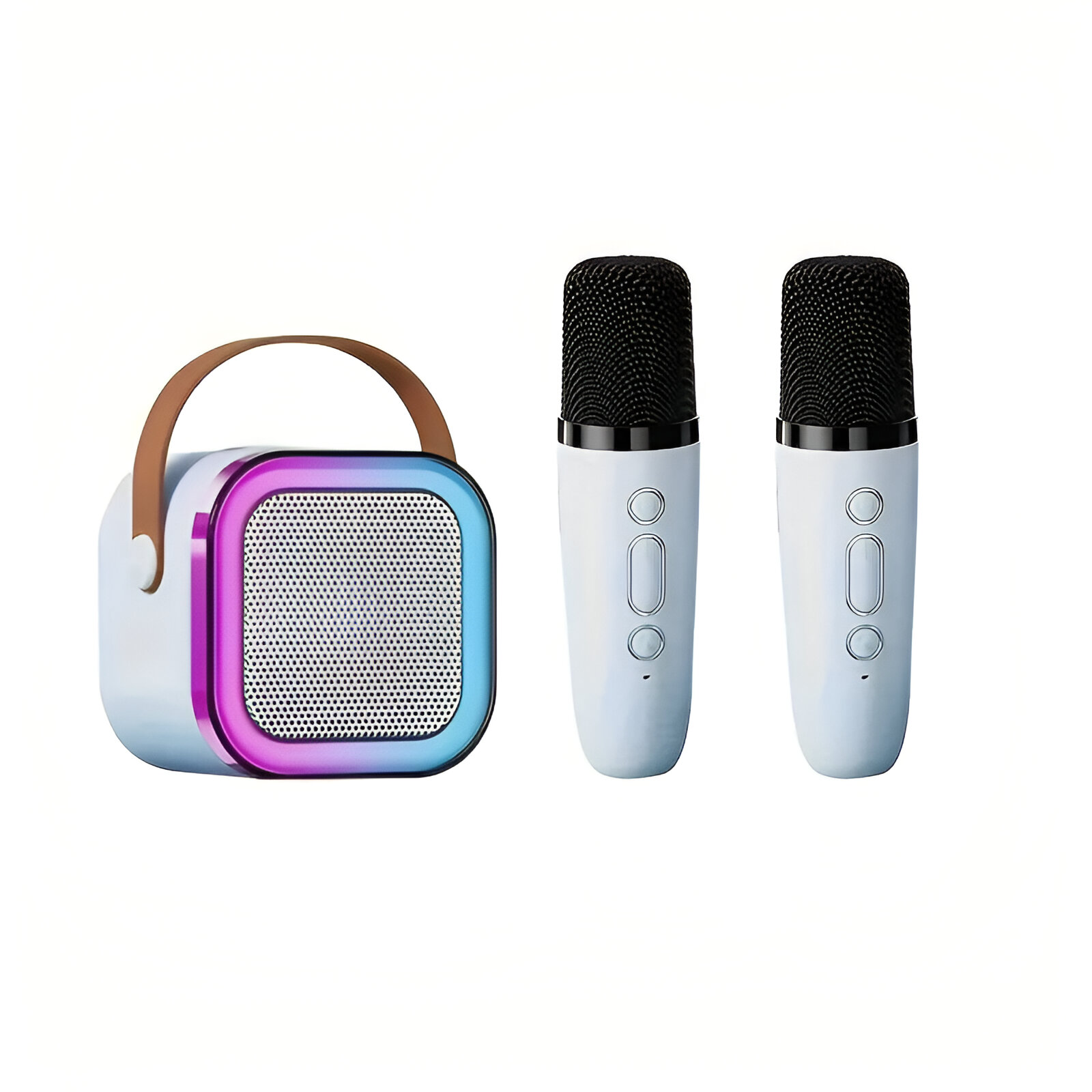 Mini Haut-Parleur – Mini Haut-Parleur Bluetooth Portable Avec Microphone Sans Fil Speaker With Microphone Set Electro Paris Bleu 2 Microphone