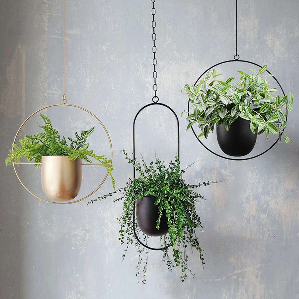Vase Suspendu Élégant Pour Plantes D’Intérieur En Métal Minimaliste Plant Cages & Supports Electro Paris
