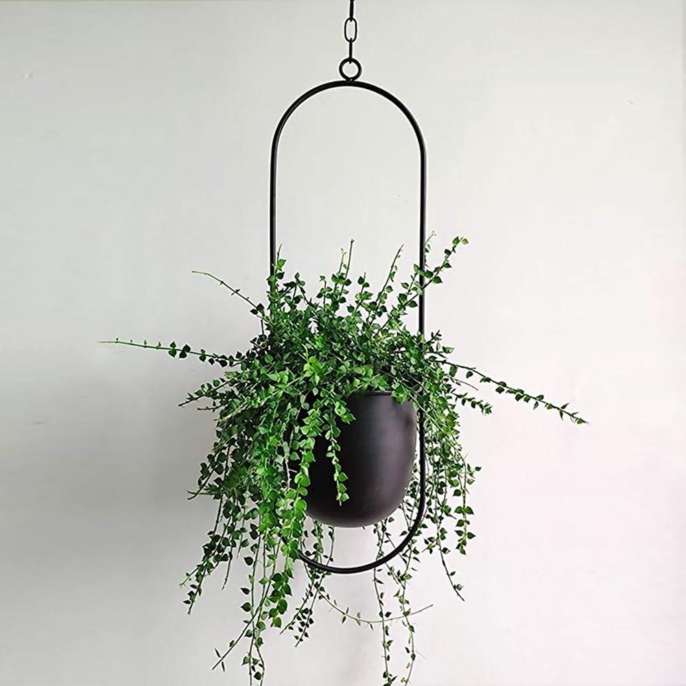 Vase Suspendu Élégant Pour Plantes D’Intérieur En Métal Minimaliste Plant Cages & Supports Electro Paris