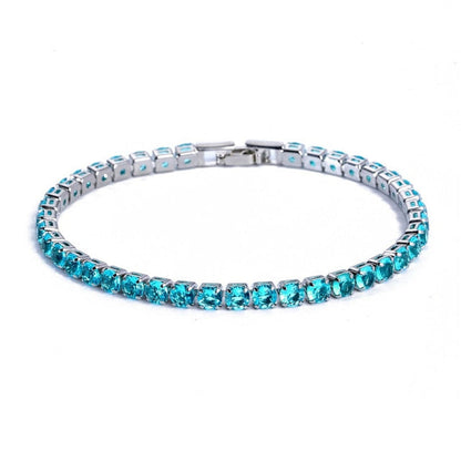 Bracelet en zircone étincelante et chaîne élégante pour toutes les occasions Jewelry Bracelet Standard Electro Paris Argent Bleu Clair 17 cm