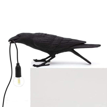 Lampe De Table Oiseau Raven En Résine Avec Lumière Chaude Design Élégant Et Décoratif Pour Salon Table Lamps Electro Paris