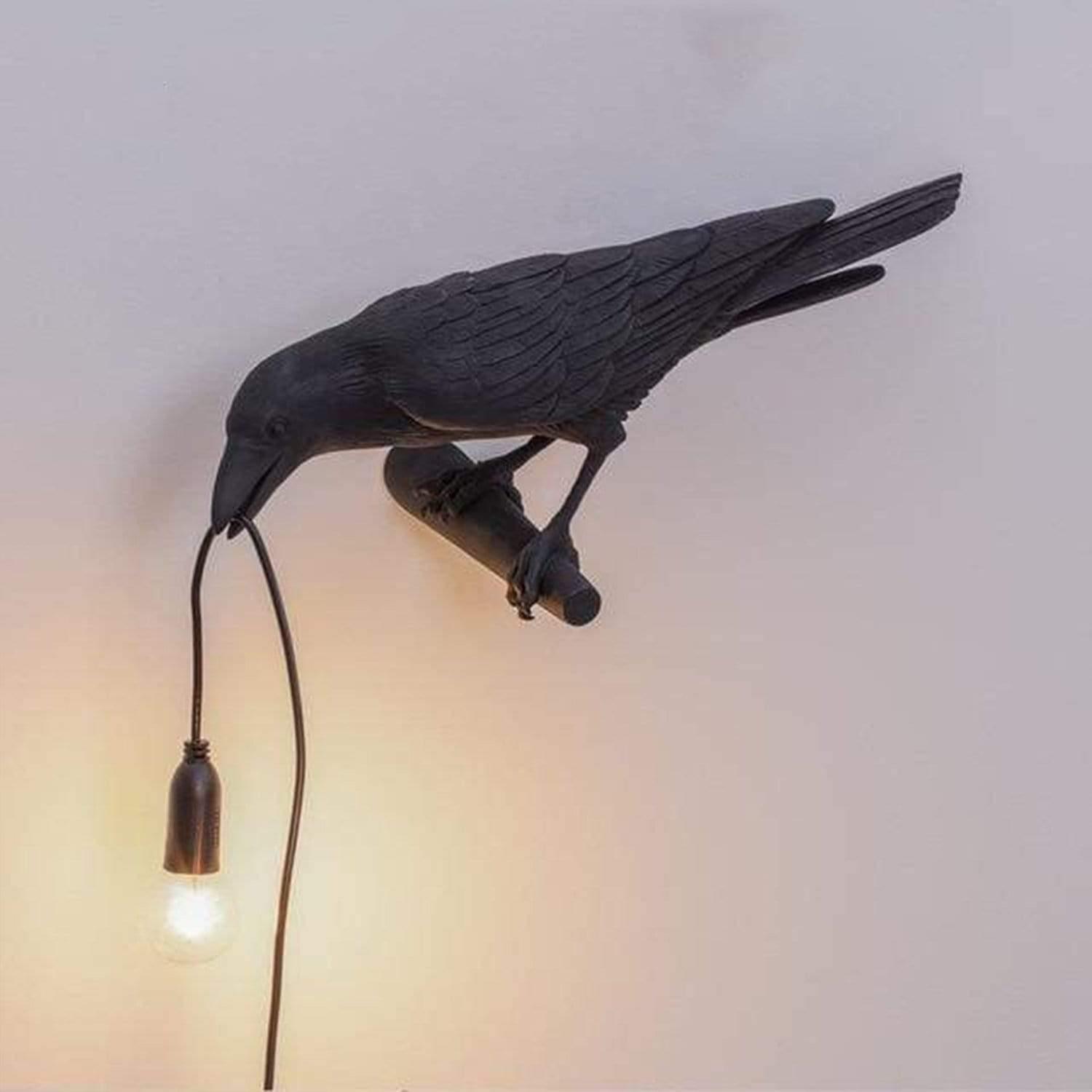 Lampe De Table Oiseau Raven En Résine Avec Lumière Chaude Design Élégant Et Décoratif Pour Salon Table Lamps Electro Paris