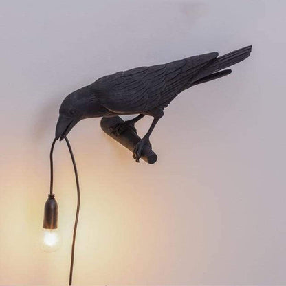 Lampe De Table Oiseau Raven En Résine Avec Lumière Chaude Design Élégant Et Décoratif Pour Salon Table Lamps Electro Paris