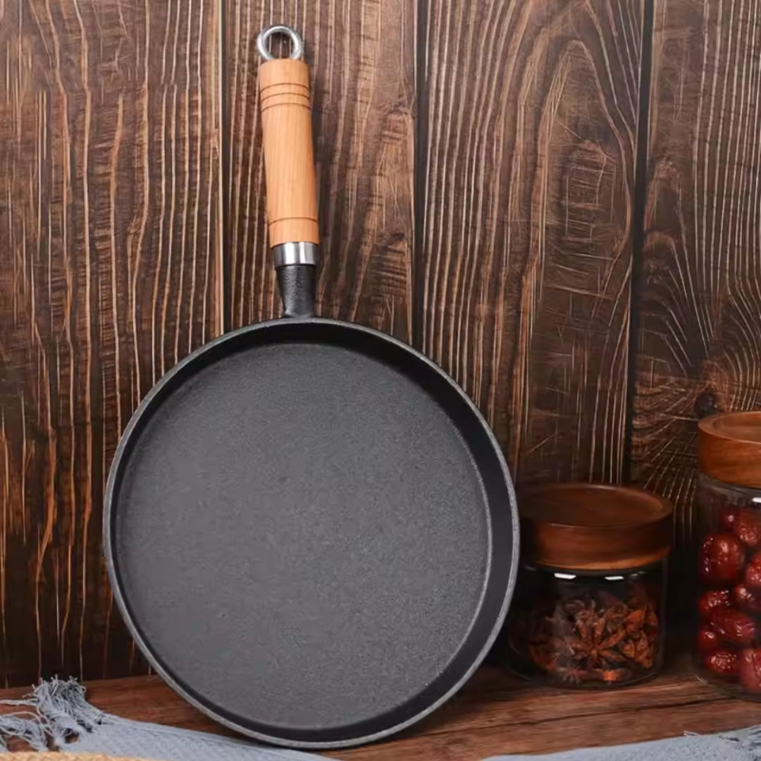 Poêle En Fonte De 26 cm Pour Cuisson De Chapati, Roti Et Autres Pains Plats Avec Répartition Uniforme De La Chaleur Cooking pan Electro Paris