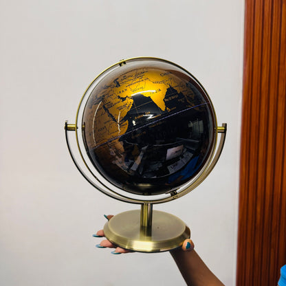 Globe Rotatif De Décoration Pour Bureau, Salon Ou Étude Avec Design Noir Et Bronze Élégant Globe Electro Paris