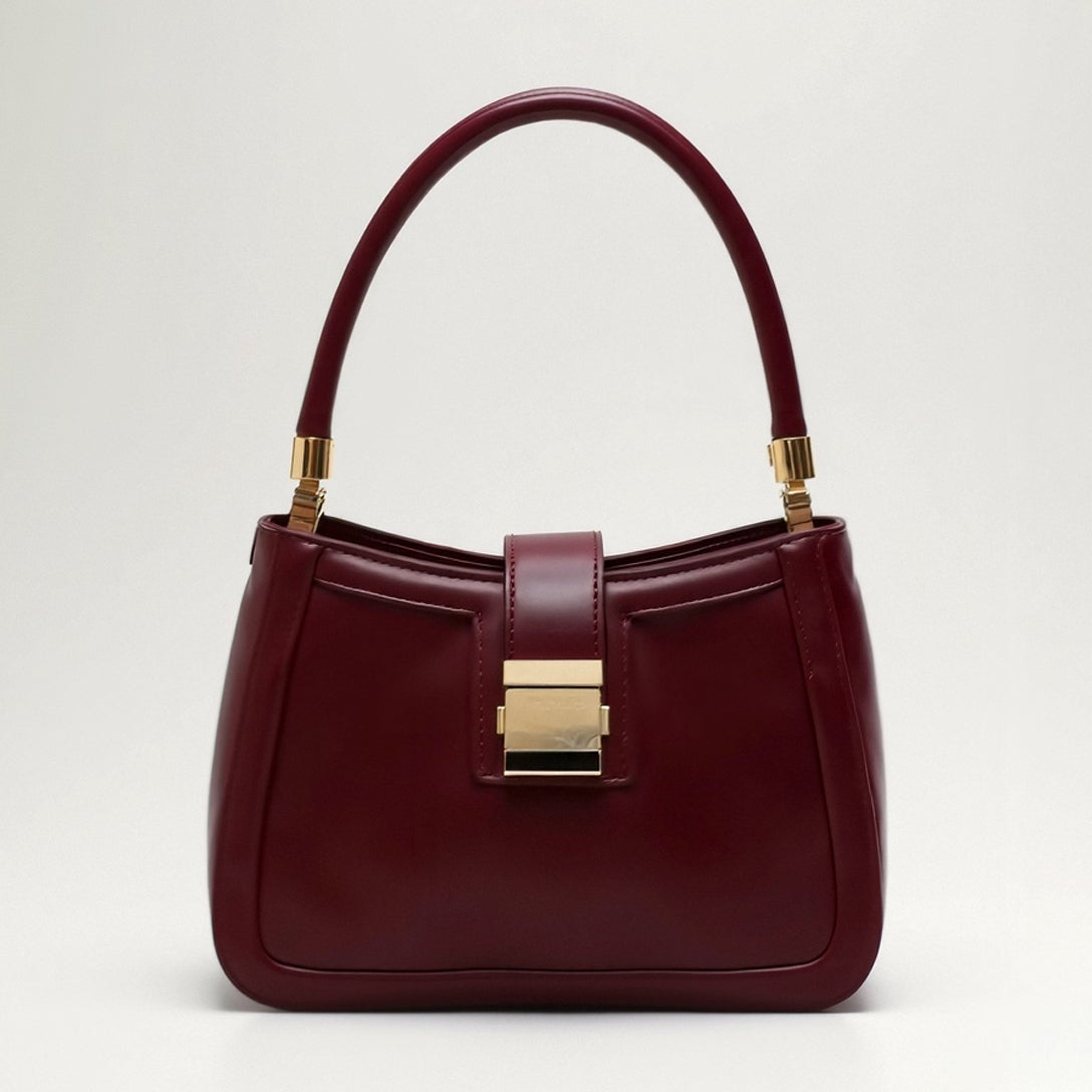 Sac À Main – Élégante Sacoche Structurée En Similicuir Elegance Leather Bag Electro Paris Rouge