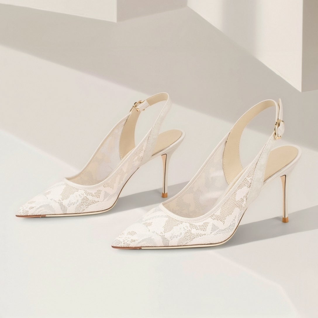 Chaussures À Talons – Élégantes Sandales À Talons En Dentelle High heels Electro Paris