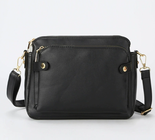Sacoche d'Épaule Antivol Fine pour Femmes – Sac à Bandoulière Multi-poches pour Voyage Sacs à main Electro Paris Noir