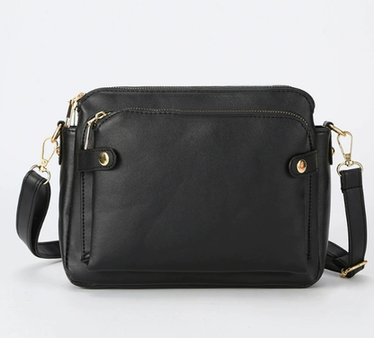 Sacoche d'Épaule Antivol Fine pour Femmes – Sac à Bandoulière Multi-poches pour Voyage Sacs à main Electro Paris Noir