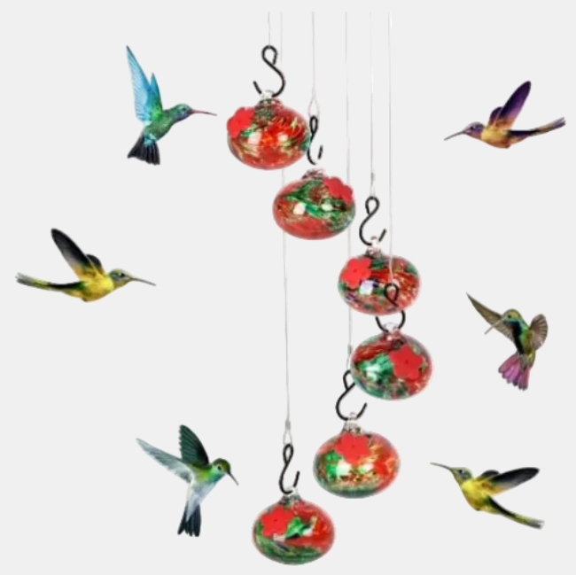 Mangeoire À Colibris Avec Carillons Et Design Coloré Pour Jardin Et Terrasse bird chime Electro Paris Rouge