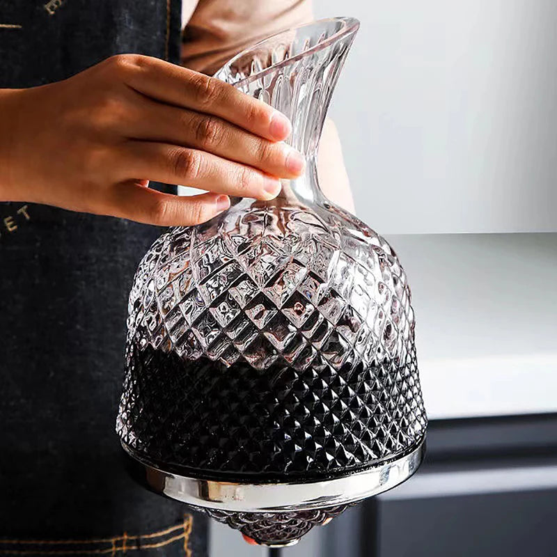 Carafe En Verre De Cristal Tournante À 360° Pour Vin Et Boissons Élégantes Decanters Electro Paris