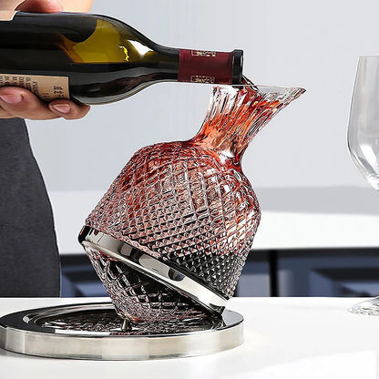 Carafe En Verre De Cristal Tournante À 360° Pour Vin Et Boissons Élégantes Decanters Electro Paris