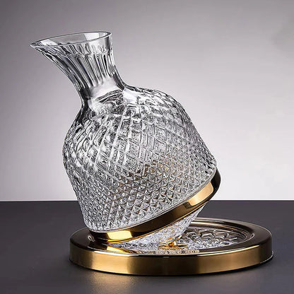 Carafe En Verre De Cristal Tournante À 360° Pour Vin Et Boissons Élégantes Decanters Electro Paris