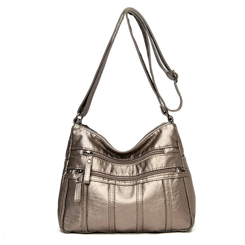Sac Bandoulière Serena en Cuir Souple Women's bag Electro Paris