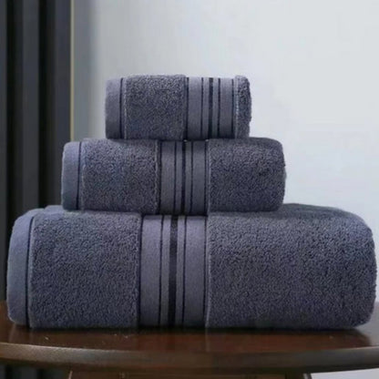 Ensemble de Serviettes de Bain en Coton – Confort Ultra-Doux et Haute Absorption Towels Electro Paris Gris foncé Lot de 3 serviettes