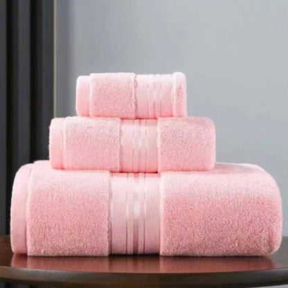 Ensemble de Serviettes de Bain en Coton – Confort Ultra-Doux et Haute Absorption Towels Electro Paris Rose pêche Lot de 3 serviettes