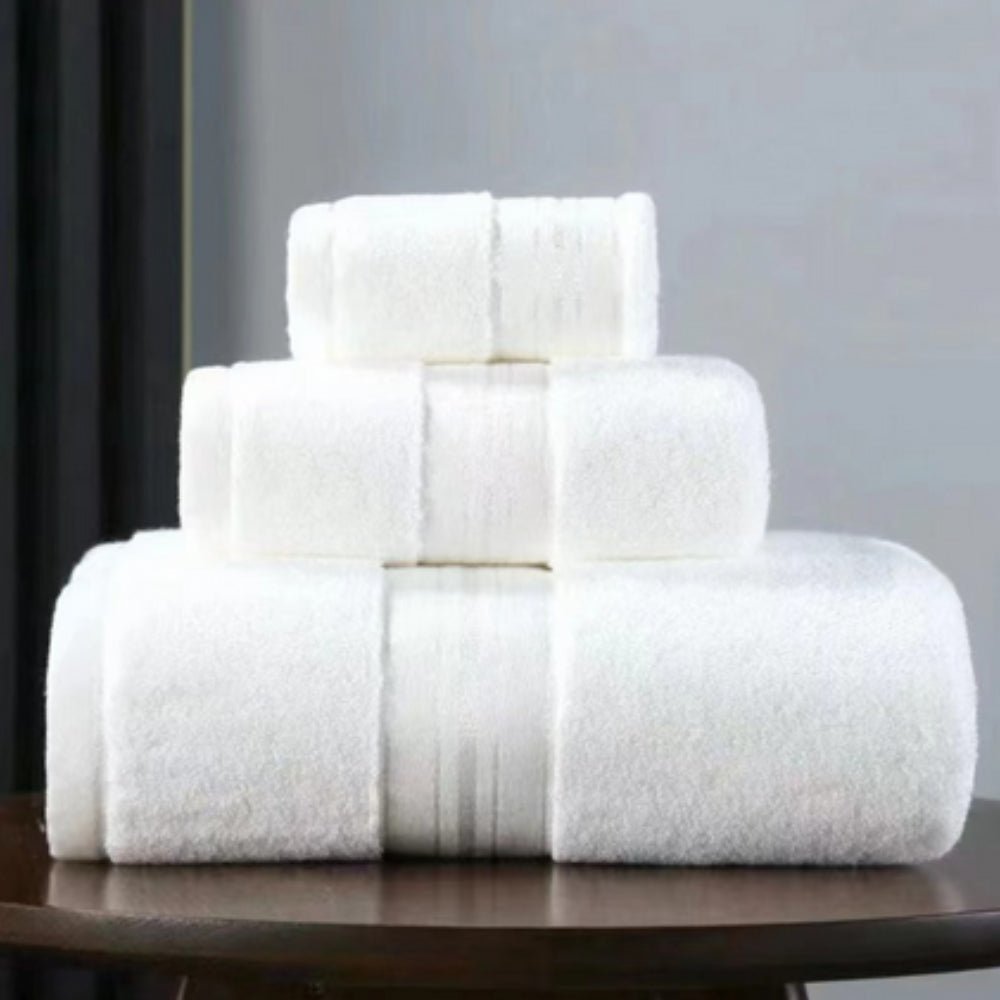 Ensemble de Serviettes de Bain en Coton – Confort Ultra-Doux et Haute Absorption Towels Electro Paris Blanc Lot de 3 serviettes