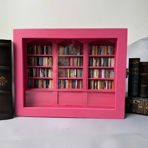Bibliothèque Miniature Antistress Avec 200 Livres Artisanaux Pour Détente Et Sérénité Bookshelf Electro Paris Rosa