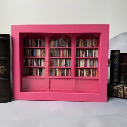 Bibliothèque Miniature Antistress Avec 200 Livres Artisanaux Pour Détente Et Sérénité Bookshelf Electro Paris Rosa