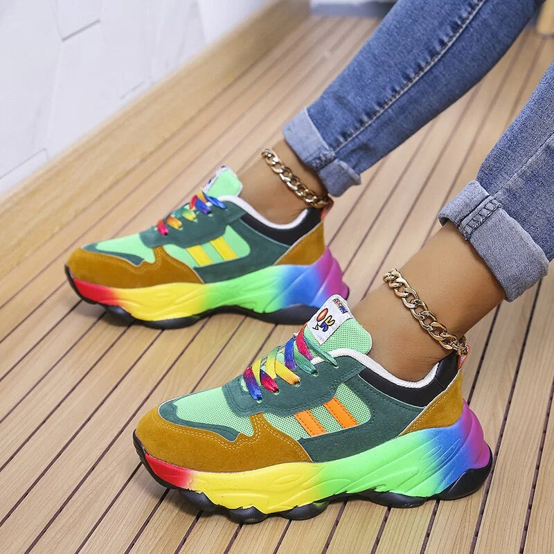 Sneakers Orthopédiques À Plateforme Multicolores Pour Femme – Style Moderne et Confort Absolu Shoes for Women Electro Paris