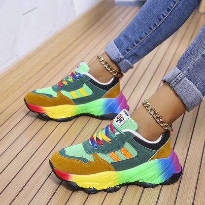 Sneakers Orthopédiques À Plateforme Multicolores Pour Femme – Style Moderne et Confort Absolu Shoes for Women Electro Paris