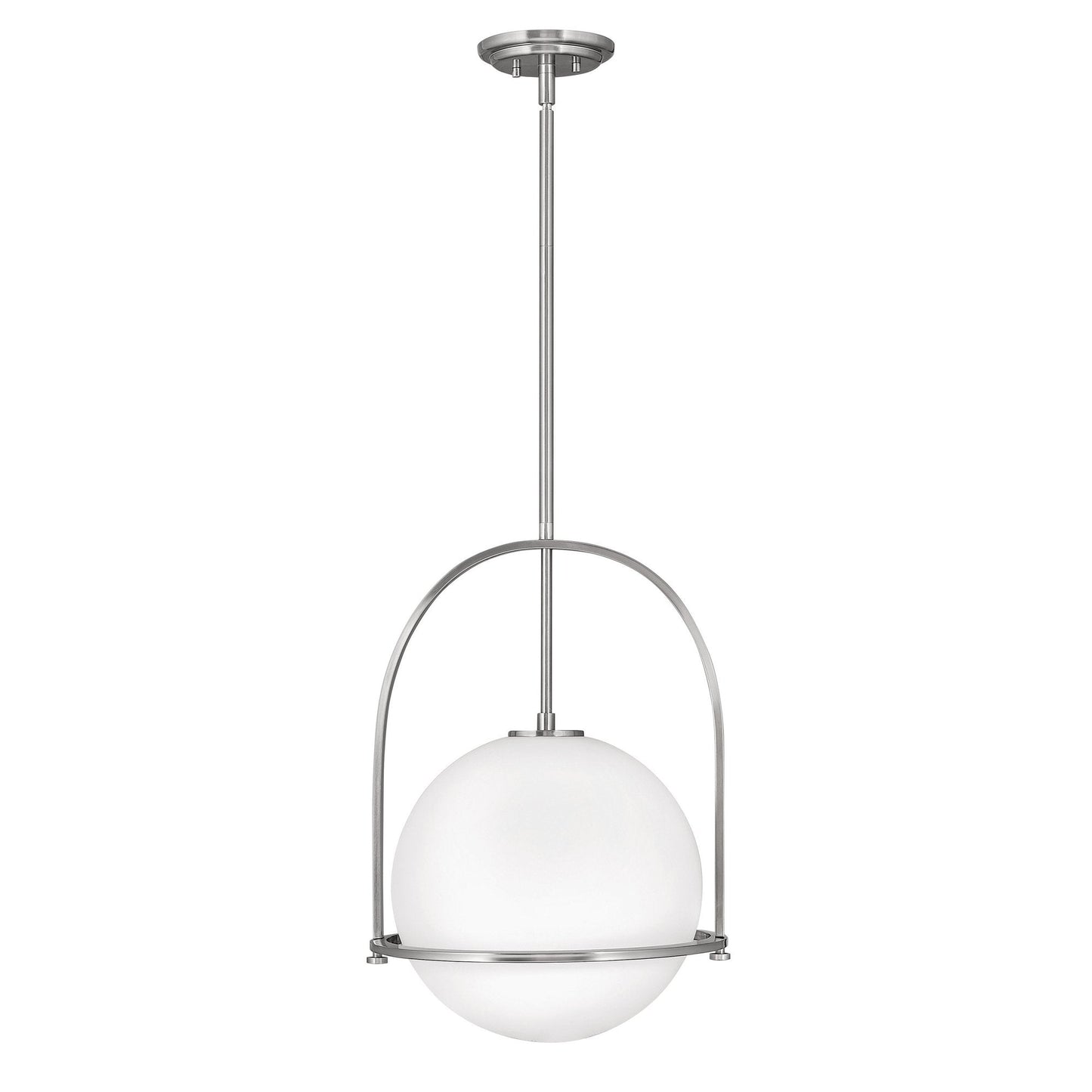 Plafonnier Boule en Verre Laiteux Nordique – Éclairage Moderne à Lumière Douce Ceiling Light Electro Paris Nickel brossé 29.21cm