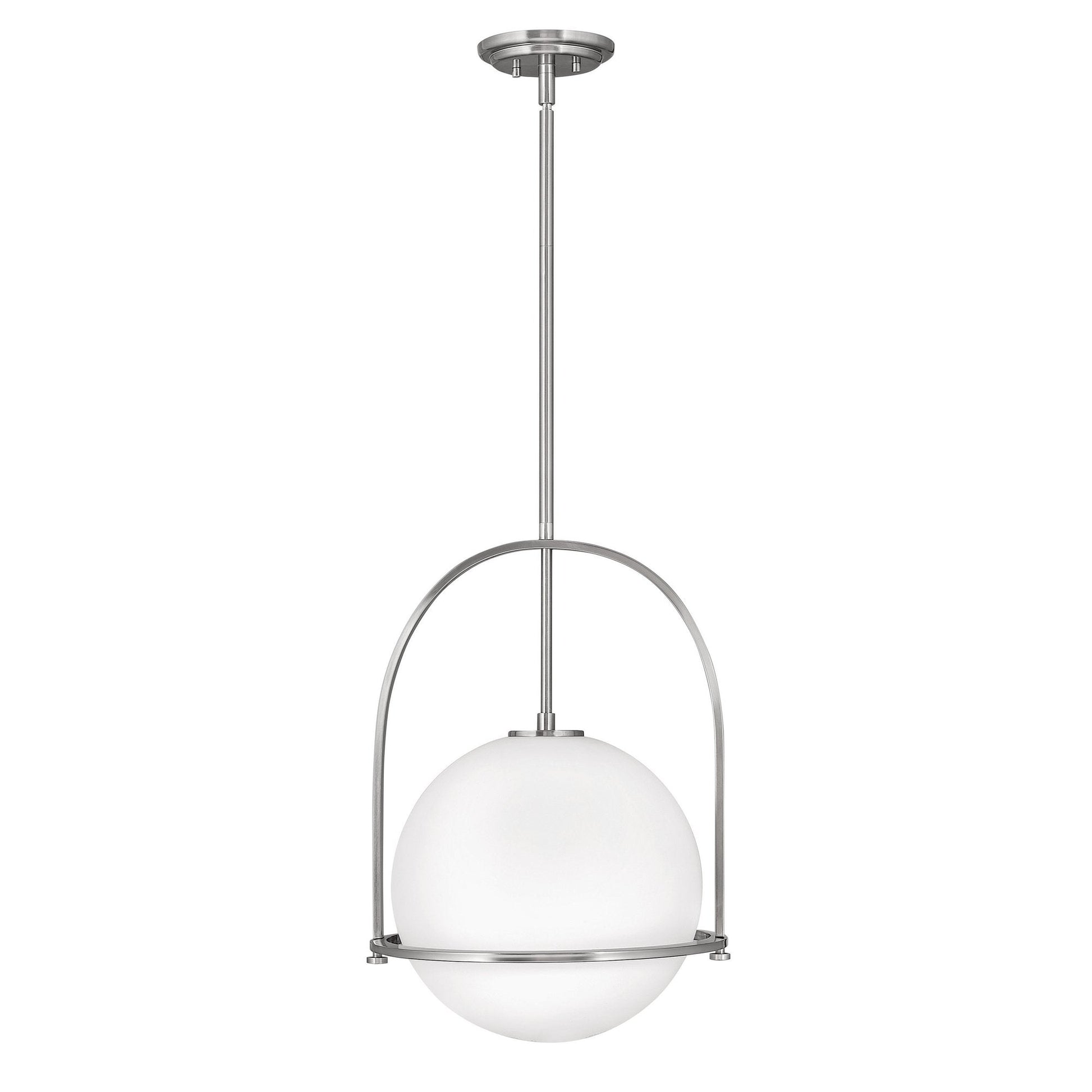 Plafonnier Boule en Verre Laiteux Nordique – Éclairage Moderne à Lumière Douce Ceiling Light Electro Paris Nickel brossé 29.21cm