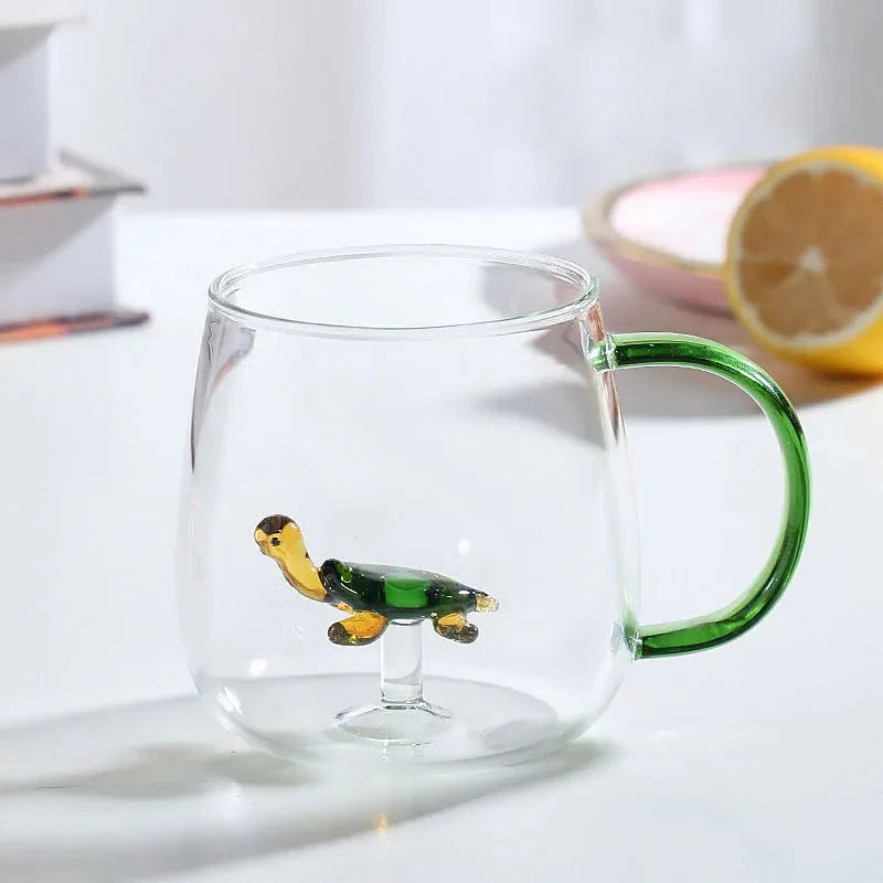 Tasse en Verre Borosilicaté Durable avec Décoration Animale 3D Kitchen Accessories Electro Paris Tortue