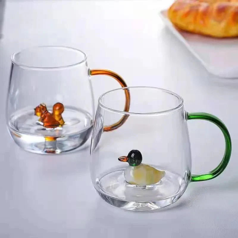 Tasse en Verre Borosilicaté Durable avec Décoration Animale 3D Kitchen Accessories Electro Paris