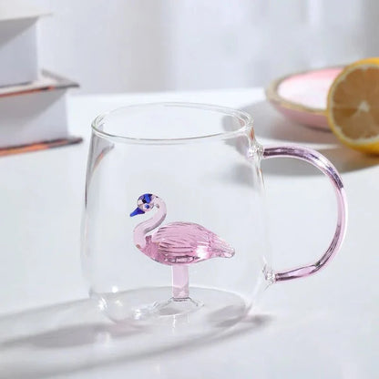 Tasse en Verre Borosilicaté Durable avec Décoration Animale 3D Kitchen Accessories Electro Paris Grue