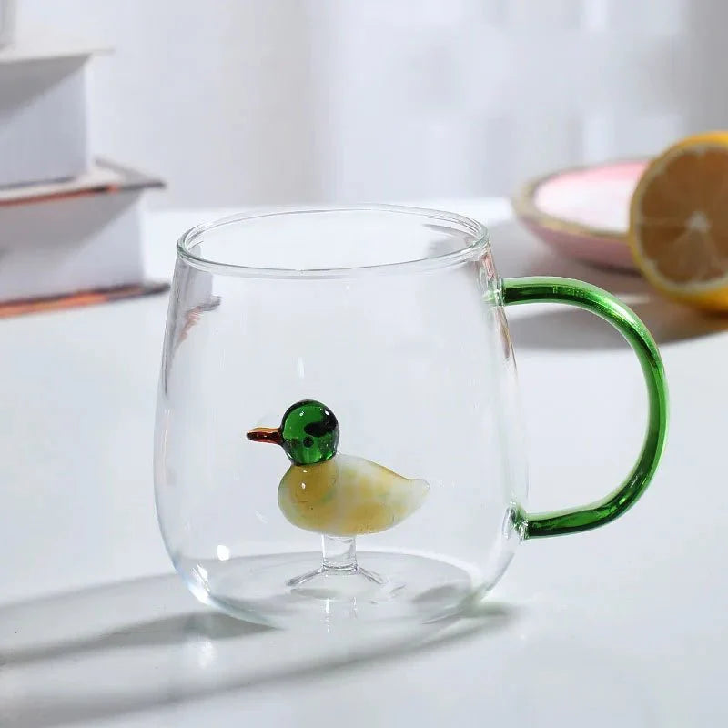 Tasse en Verre Borosilicaté Durable avec Décoration Animale 3D Kitchen Accessories Electro Paris Cane