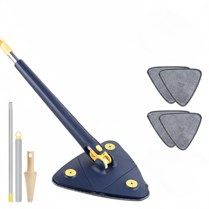 Serpillière Rotative 360° Avec Tête Triangulaire Pour Nettoyage Complet Et Facile Des Coins Home cleaning tool Electro Paris Ensemble de vadrouille triangulaire (Comprend 4 chiffon)