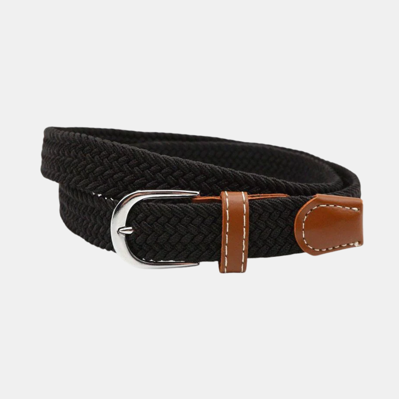 Ceinture Tressée Élastique Ajustable Pour Homme et Femme – Confortable, Flexible Et Élégante Belt Electro Paris Noir