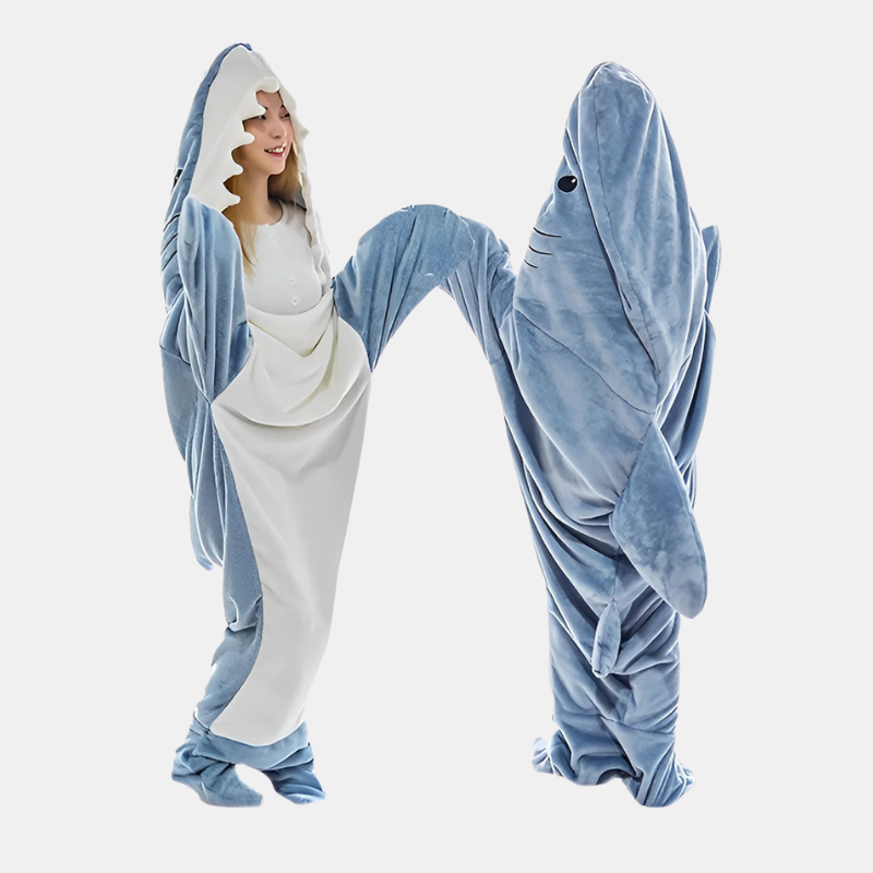 Couverture Requin En Coton Égyptien Ultra Doux – Le Phénomène Mondial Du Confort Et Du Style Blanket Electro Paris Bleu S (55in / 140cm)