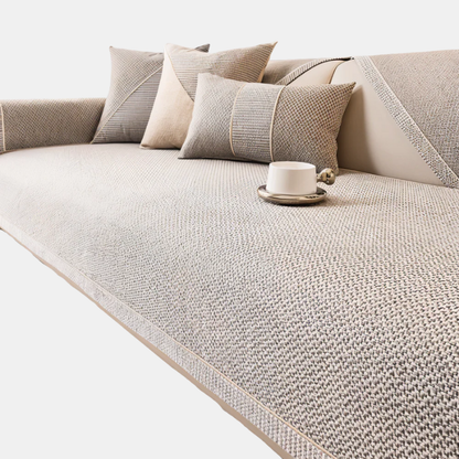 Housse De Canapé Solide En Coton Et Polyester Anti-Dérapante Pour Protection Et Style Sofa Cover Electro Paris Gris 30x50cm (Housse de coussin)