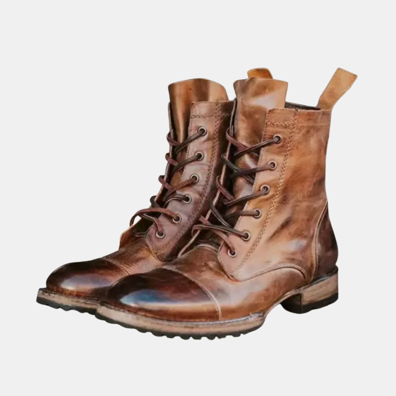 Bottes d’Hiver Vintage En Cuir PU Pour Femmes Avec Doublure Chaude Et Semelle Antidérapante Women Boots Electro Paris Marron 38