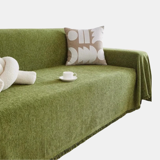Housse De Canapé Imperméable Et Élégante En Tissu Chenille Pour Salon Moderne Sofa Cover Electro Paris Vert 180x130 cm