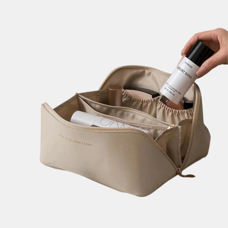 Trousse à Maquillage de Voyage – Grande Capacité, Élégante Et Multifonctionnelle Makeup bag Electro Paris Beige