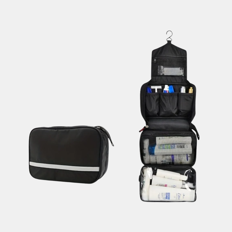 Trousse De Toilette De Voyage Suspendue Compacte Avec Compartiments Multiples Toilettes de camping Electro Paris Noir