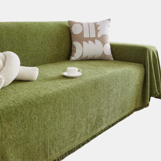 Housse De Canapé Moderne Et Antipoussière Avec Finition Brossée Pour Salon Confortable Et Protégé Sofa Cover Electro Paris Vert 180x130cm